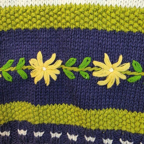Knitted Sweater Vest XL Floral Embroidered Vintage Foxcroft Deadstock New - Picture 5 of 9